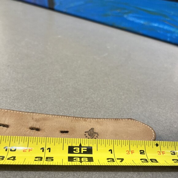 vintage brown leather belt by Justin made in the USA - Picture 7 of 9